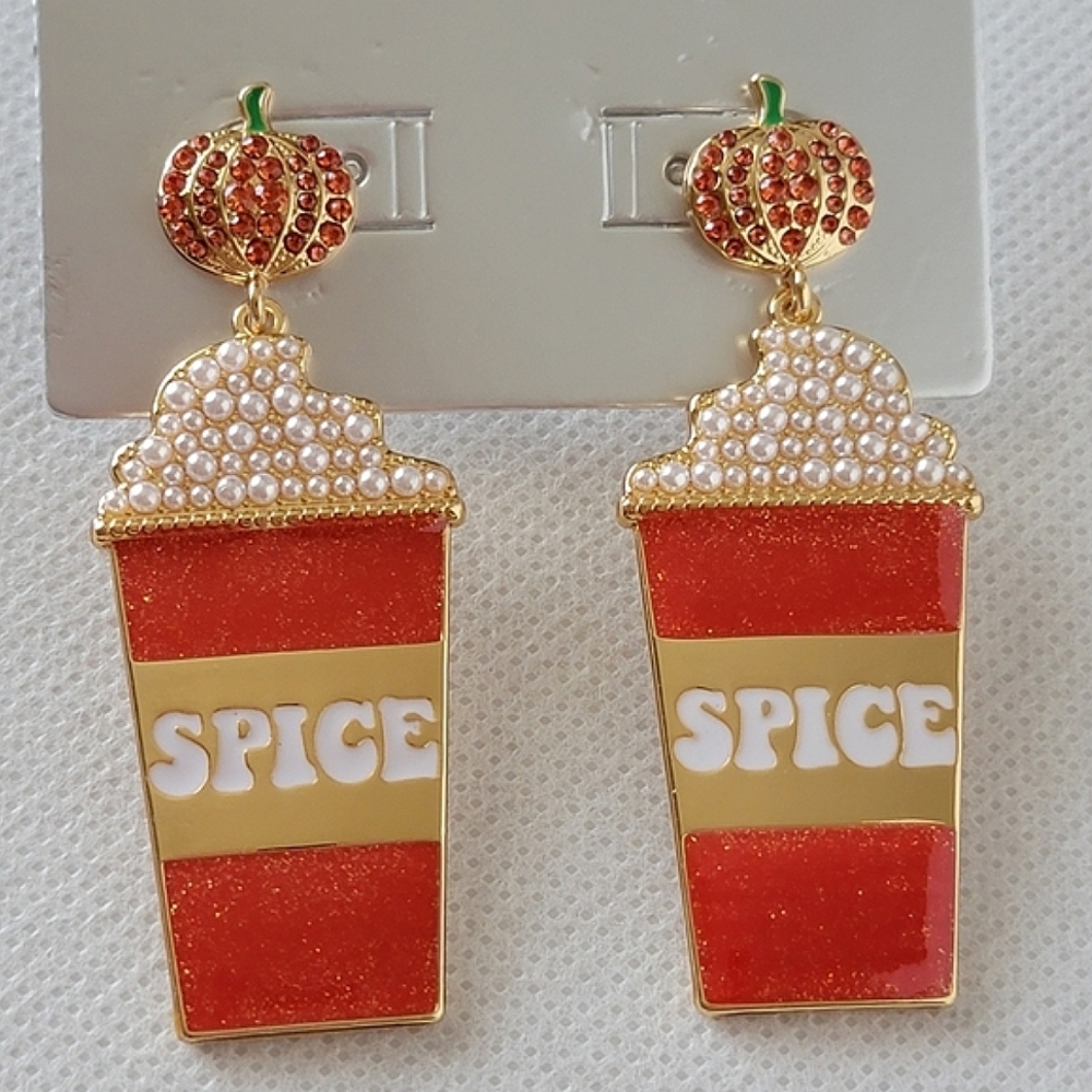Pumpkin Spice Latte Season Fall Earrings | Sugarfix